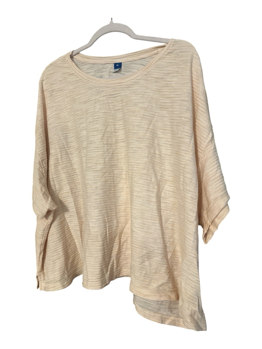 Old Navy Light Cream Short Sleeve Scoop Neck Tee 100% cotton 4x like new
